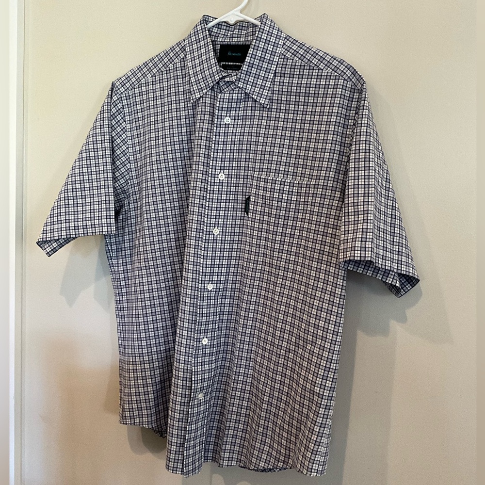 Men’s Faconnable Short Sleeve Button Down Size L